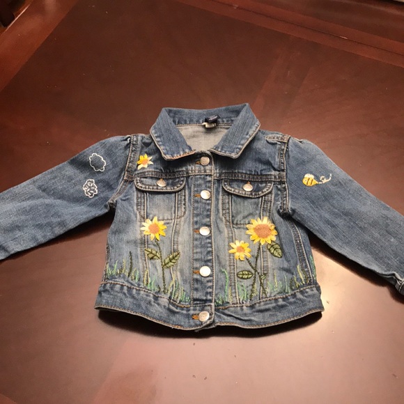 girls embroidered denim jacket